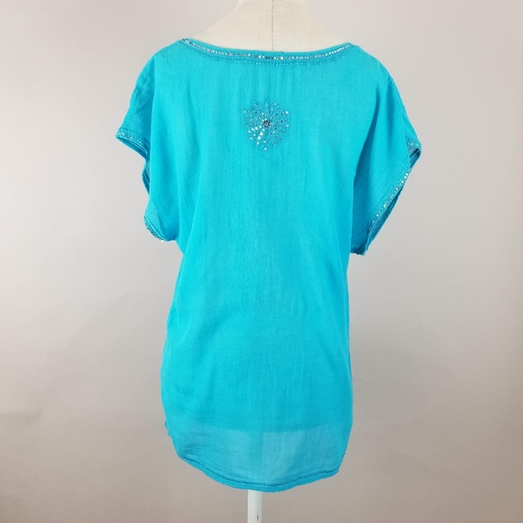 Turquoise Gauze Coco & Lolly Coverup - Picture 4 of 5